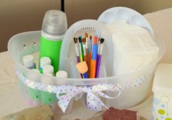 Enjoying the Rock Painting craze that's swept our nation? Make a Rock Painting Caddy to contain the craft supplies & find out what helps with the mess.